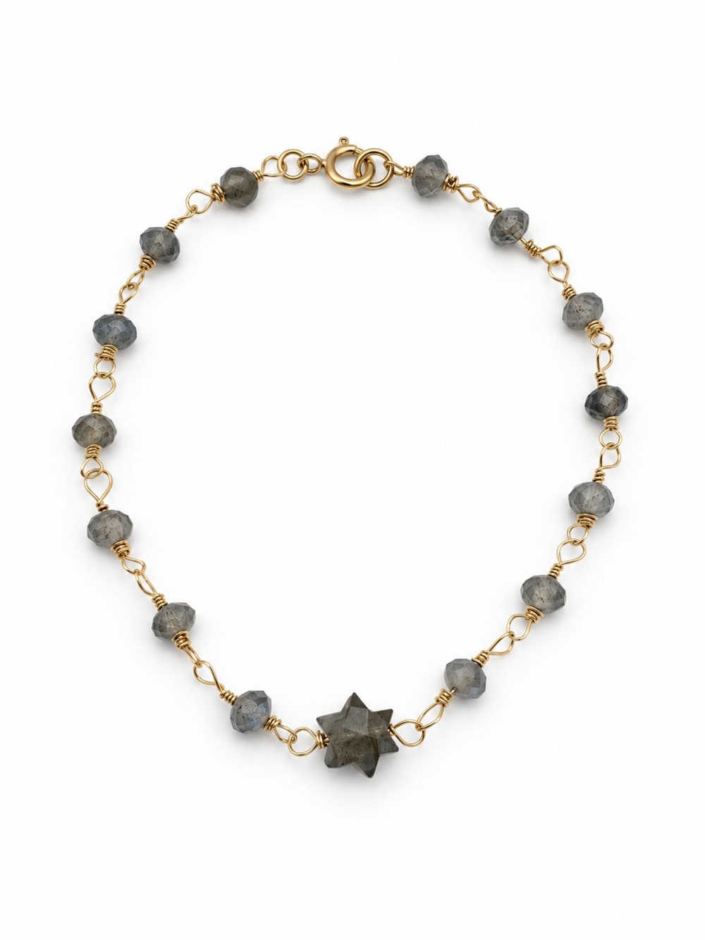 AWB7 Labradorite Star Gold Bracelet